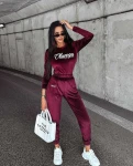 Welurowy komplet damski OLAVOGA SOULMATE bordo – maWer Fashion
