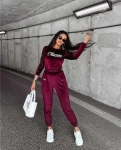 Welurowy komplet damski OLAVOGA SOULMATE bordo – maWer Fashion