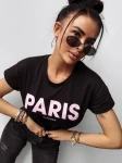 T-shirt damski OLAVOGA NANTE 2025 czarny - maWer Fashion