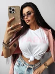 T-shirt damski OLAVOGA NANTE 2025 ecru - maWer Fashion