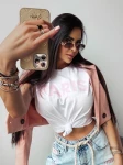 T-shirt damski OLAVOGA NANTE 2025 ecru - maWer Fashion