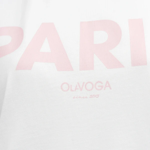 T-shirt damski OLAVOGA NANTE 2025 ecru - maWer Fashion