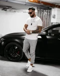 T-shirt męski OLAVOGA DARK MODE 2025 ecru - maWer Fashion