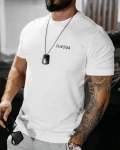 T-shirt męski OLAVOGA DARK MODE 2025 ecru - maWer Fashion
