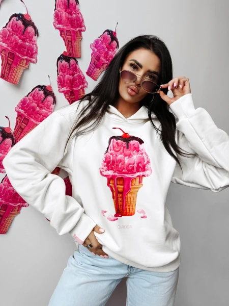 Bluza damska OLAVOGA KIRAZ 2025 ecru - maWer Fashion