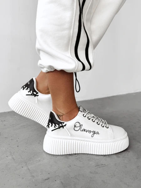 Buty damskie sneakersy OLAVOGA LUCKY 2025 białe - maWer Fashion