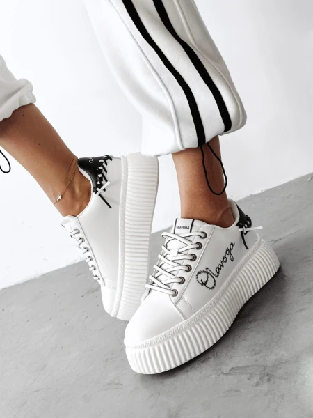 Buty damskie sneakersy OLAVOGA LUCKY 2025 białe - maWer Fashion