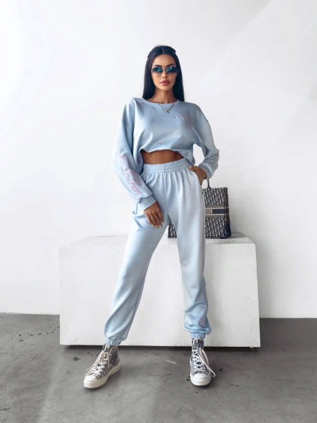 Komplet damski OLAVOGA BRANCH 2025 błękit - maWer Fashion