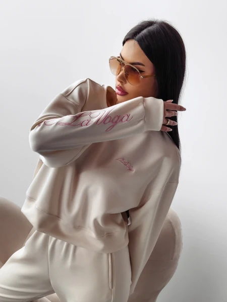 Komplet damski OLAVOGA BRANCH 2025 cream - maWer Fashion