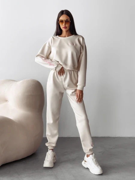 Komplet damski OLAVOGA BRANCH 2025 cream - maWer Fashion