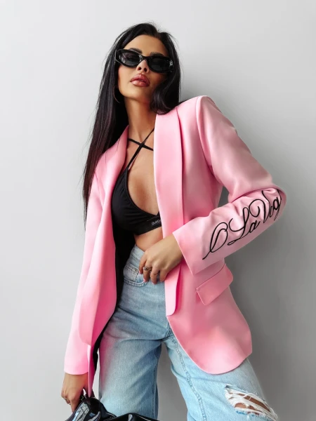 Marynarka damska OLAVOGA MARTINI 2025 pudrowy róż - maWer Fashion