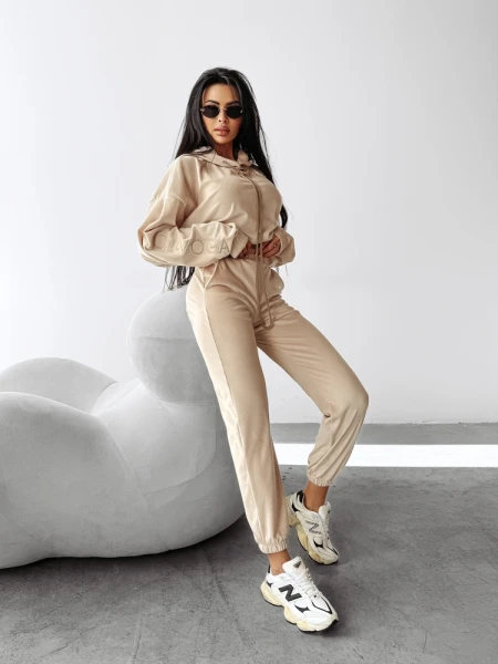 Komplet damski OLAVOGA LAGOS 2025 beż - maWer Fashion