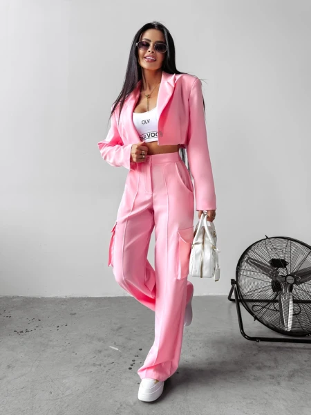 Komplet damski OLAVOGA MOHITO 2025 pudrowy róż - maWer Fashion