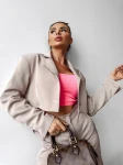 Komplet damski OLAVOGA MOHITO 2025 beżowy - maWer Fashion