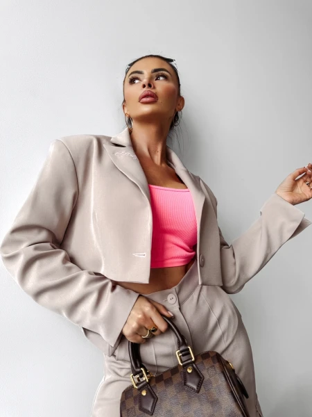 Komplet damski OLAVOGA MOHITO 2025 beżowy - maWer Fashion