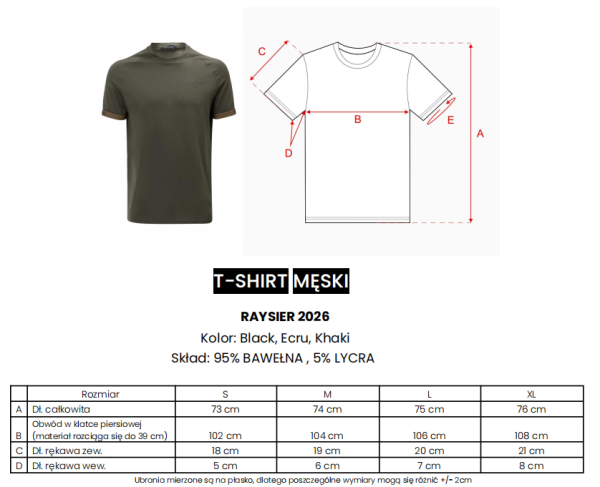 T-shirt męski OLAVOGA RAYSIER 2026 czarny - maWer Fashion