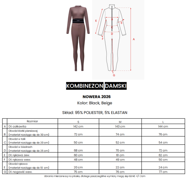 Kombinezon damski OLAVOGA NOWERA 2026 beżowy - maWer Fashion