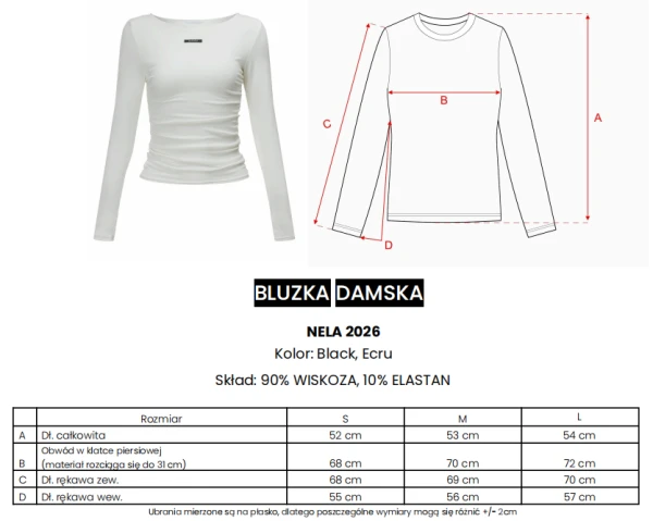 Bluzka damska OLAVOGA NELA 2026 czarna - maWer Fashion