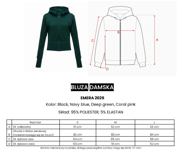 Bluza damska OLAVOGA EMERA 2026 butelkowa zieleń - maWer Fashion