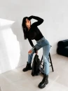 Bluzka damska OLAVOGA NELA 2026 czarna - maWer Fashion