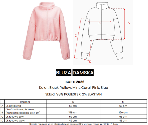 Bluza damska OLAVOGA SOFTI 2026 żóta - maWer Fashion