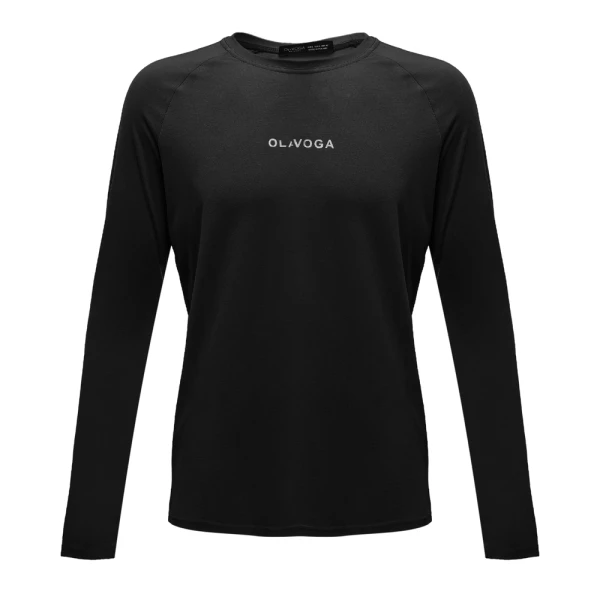Bluzka męska longsleeve OLAVOGA ZURI 2026 czarna - maWer Fashion