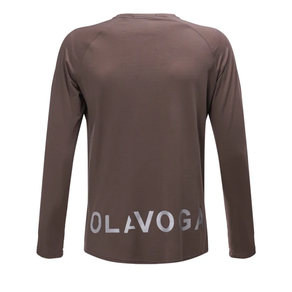 Bluzka męska longsleeve OLAVOGA ZURI 2026 cappuccino - maWer Fashion