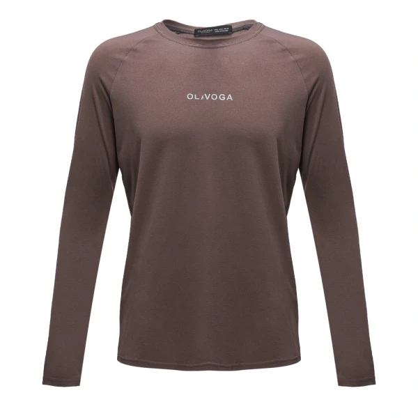 Bluzka męska longsleeve OLAVOGA ZURI 2026 cappuccino - maWer Fashion