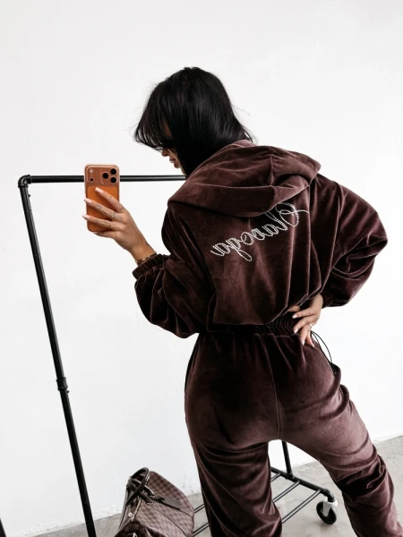 Komplet damski OLAVOGA PRISM 2026 brąz - maWer Fashion