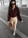 Legginsy damskie OLAVOGA MAGE beżowe - maWer Fashion