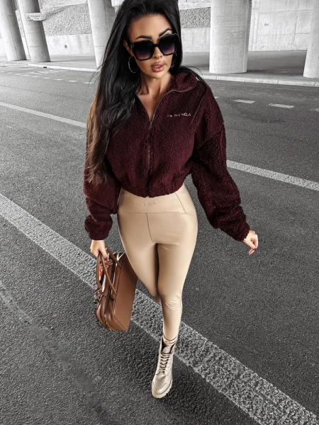 Legginsy damskie OLAVOGA MAGE beżowe - maWer Fashion