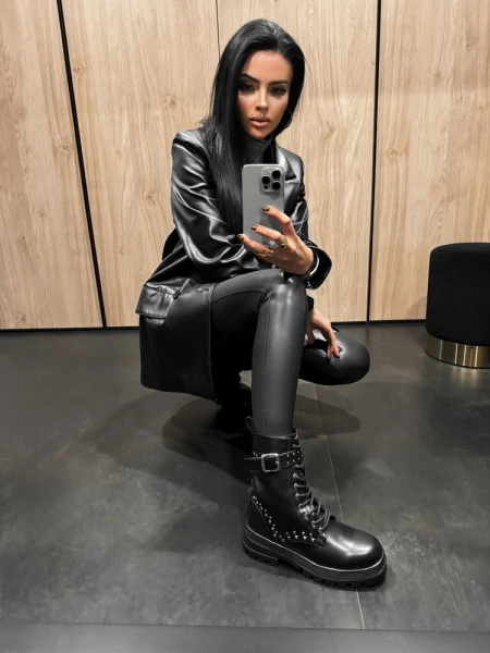 Buty damskie Workery OLAVOGA MANNER czarne - maWer Fashion
