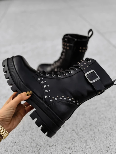 Buty damskie Workery OLAVOGA MANNER czarne - maWer Fashion