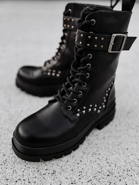 Buty damskie Workery OLAVOGA MANNER czarne - maWer Fashion