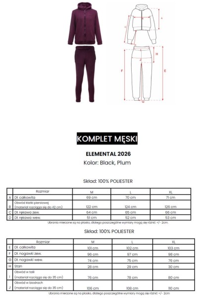 Komplet męski OLAVOGA ELEMENTAL 2026 śliwka - maWer Fashion