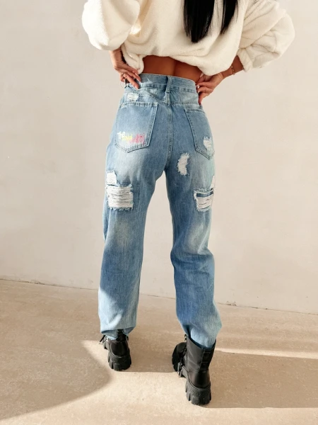 Spodnie damskie jeansy OLAVOGA VIVID 2026 ciemny jeans - maWer Fashion