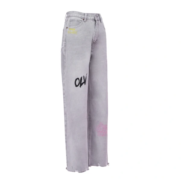 Spodnie damskie jeansy OLAVOGA VIVID 2026 szare - maWer Fashion