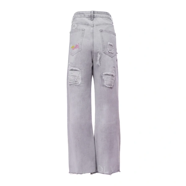 Spodnie damskie jeansy OLAVOGA VIVID 2026 szare - maWer Fashion