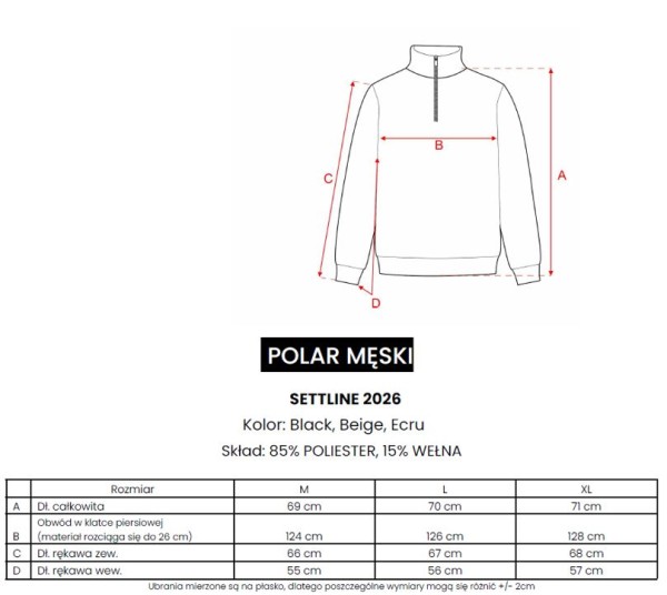 Bluza męska polar OLAVOGA SETTLINE 2026 ecru - maWer Fashion
