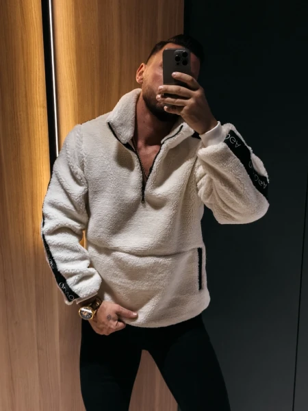 Bluza męska polar OLAVOGA SETTLINE 2026 ecru - maWer Fashion