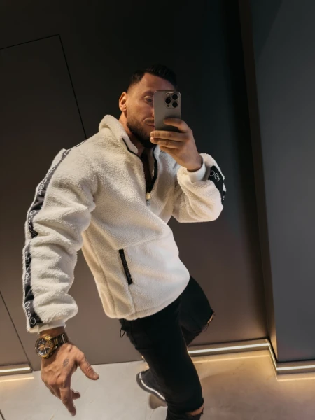 Bluza męska polar OLAVOGA SETTLINE 2026 ecru - maWer Fashion