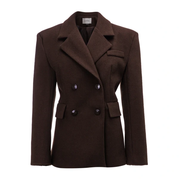 Marynarka damska OLAVOGA HUSH 2026 brąz - maWer Fashion