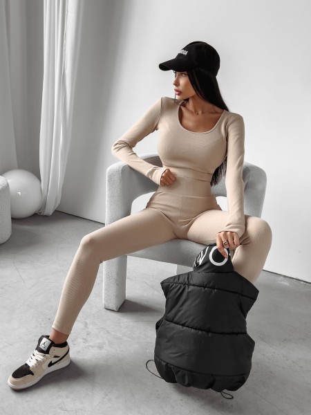 Komplet damski OLAVOGA SHAPER 2024 beż - maWer  Fashion