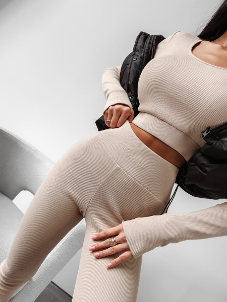 Komplet damski OLAVOGA SHAPER 2024 beż - maWer  Fashion