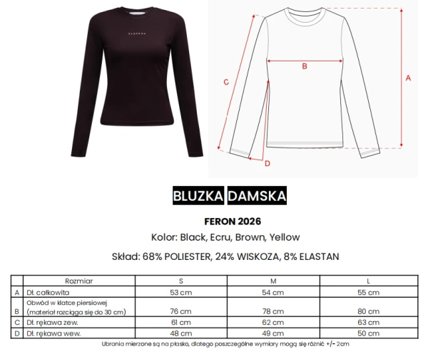 Bluzka damska OLAVOGA FERON 2026 czarna - maWer Fashion
