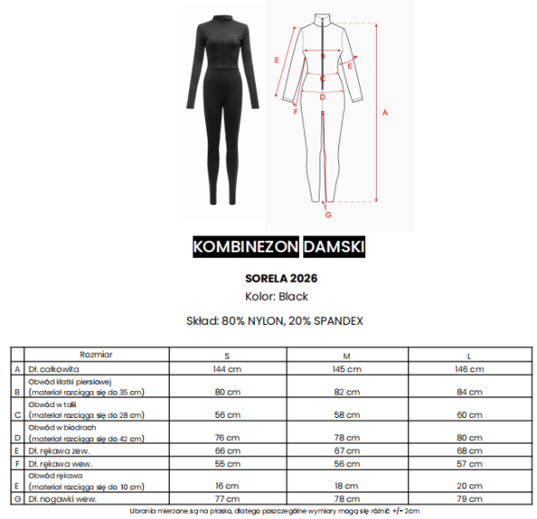 Kombinezon damski OLAVOGA SORELA 2026 czarny - maWer Fashion