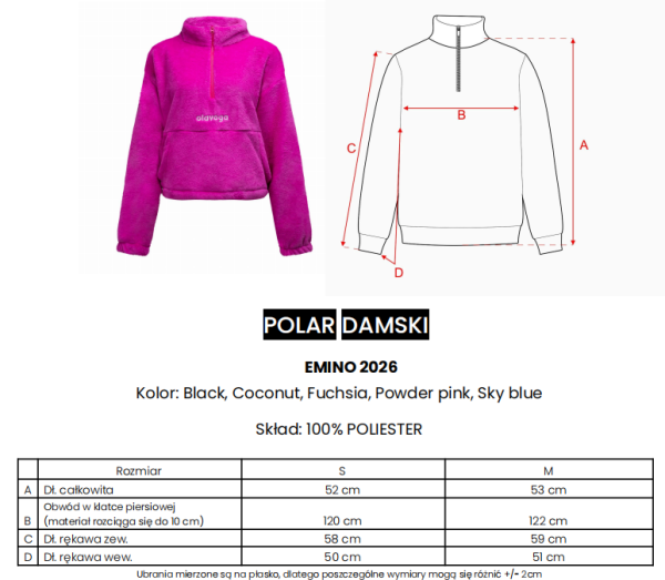 Bluza damska polar OLAVOGA EMINO 2026 błękit - maWer Fashion