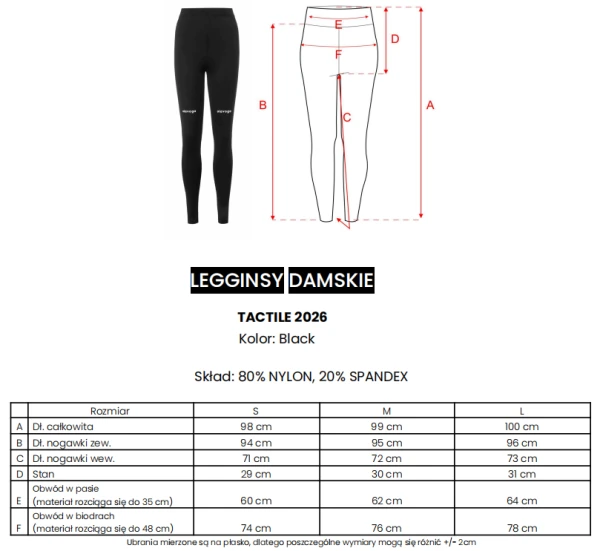 Legginsy damskie OLAVOGA TACTILE 2026 czarne - maWer Fashion