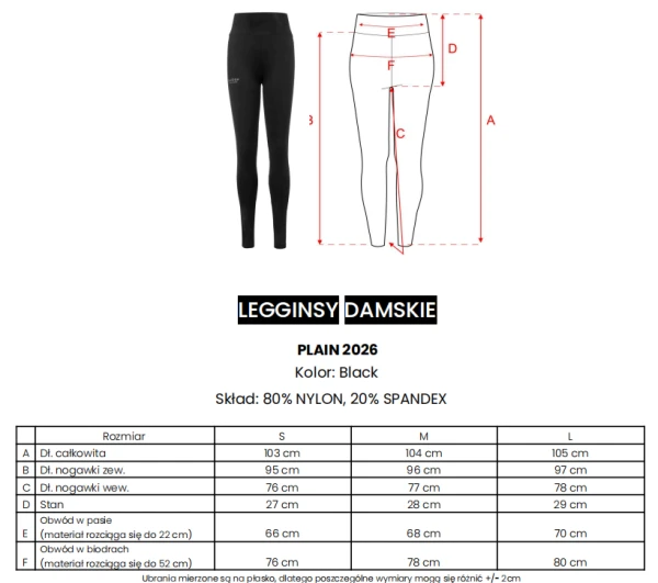 Legginsy damskie OLAVOGA PLAIN 2026 czarne - maWer Fashion