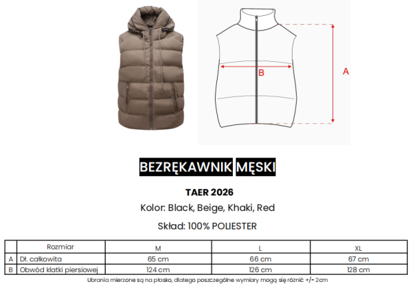 Kamizelka męska OLAVOAGA TAER 2026 khaki - maWer Fashion